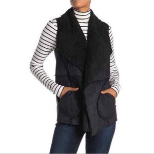 Caslon Black Shearling Suede Reversible Vest